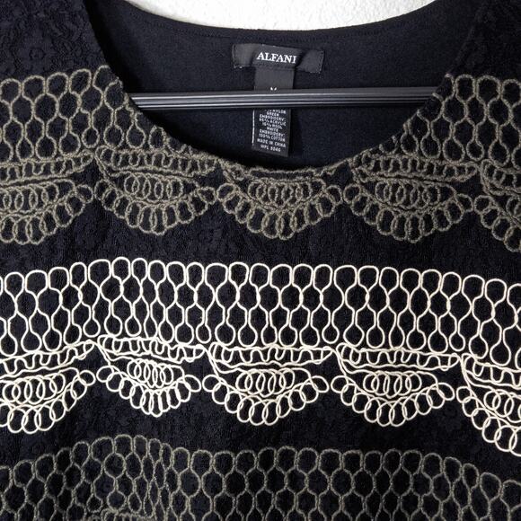 Alfani Lace Sleeveless Top Black Beige Women’s M Romantic Statement - Picture 3 of 8